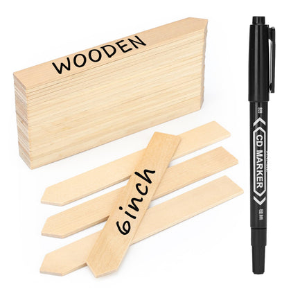 KINGLAKE wooden plant labels 6-inch for clear seed marking in the garden.