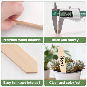 KINGLAKE wooden plant labels writing-friendly surface for easy seed type notes.