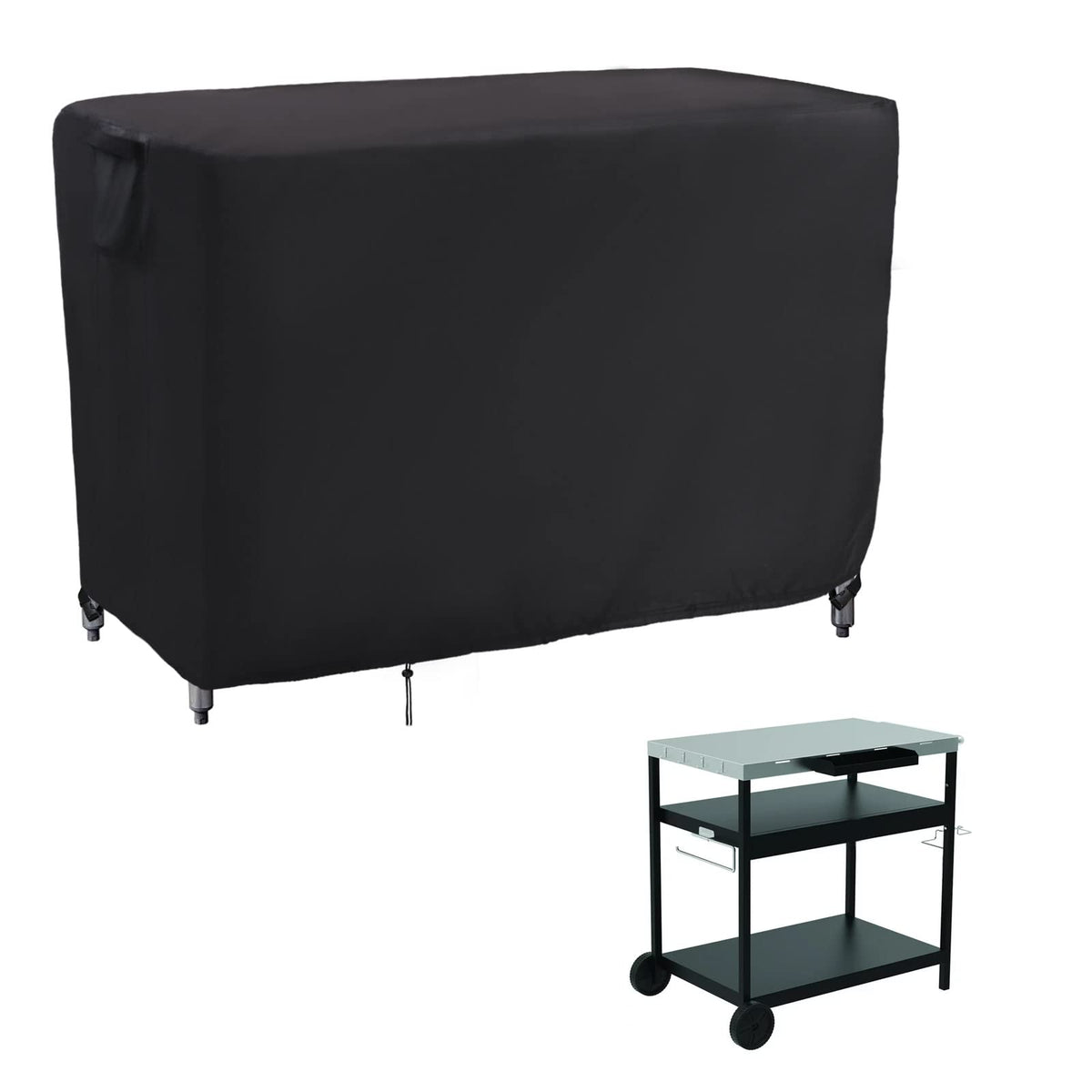 Kingling grill cart cover waterproof 46-inch by 25-inch by 40-inch protects outdoor prep table from rain