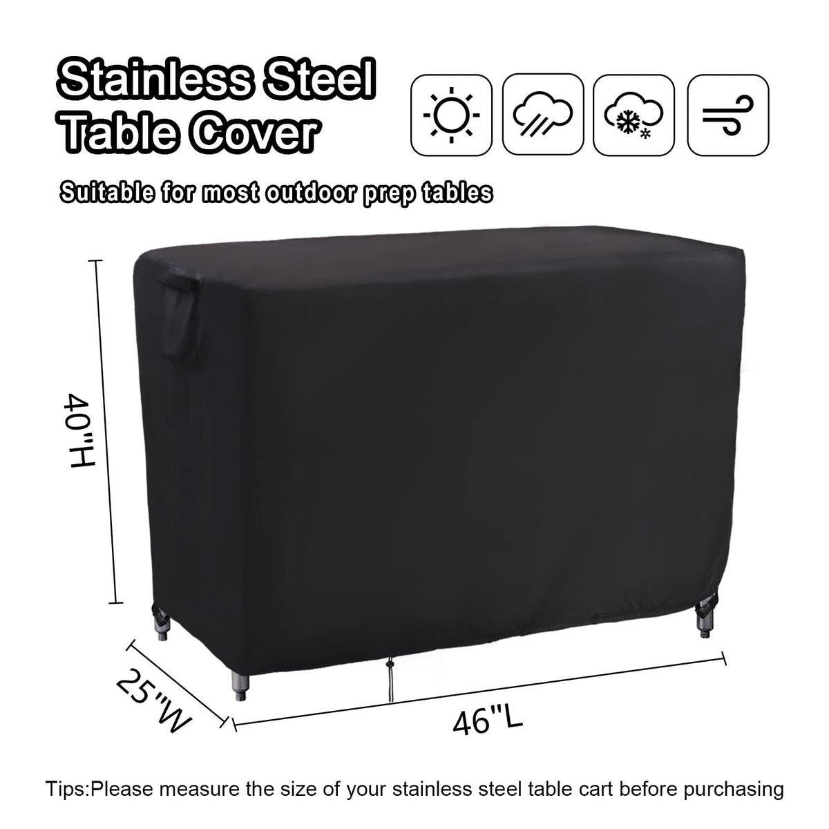 Kingling grill cart cover windproof design with bottom drawstring secures against gusts