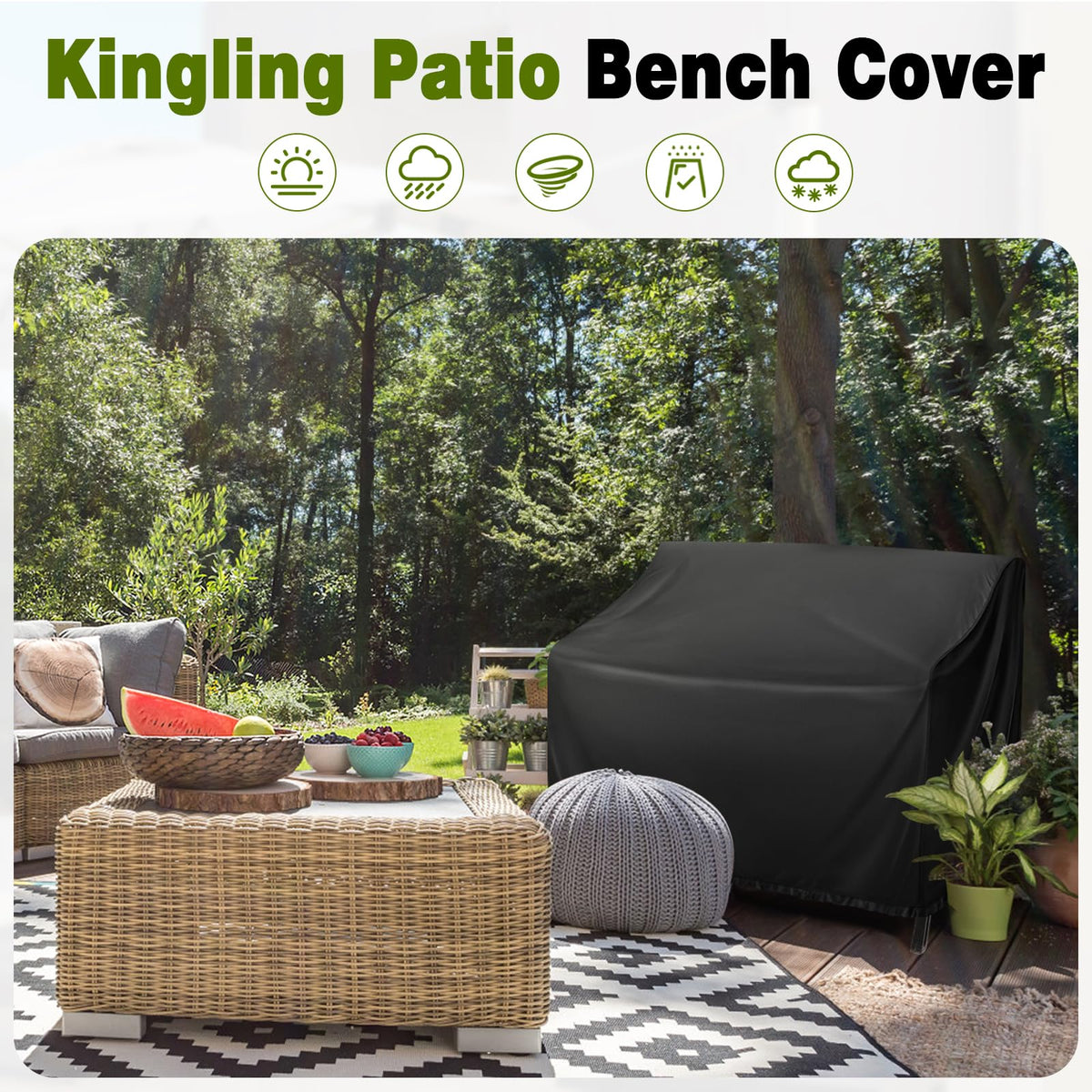 Kingling folded cover ready for compact storage in its bag