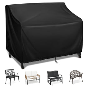 Kingling outdoor bench cover front view protecting loveseat from sun and rain