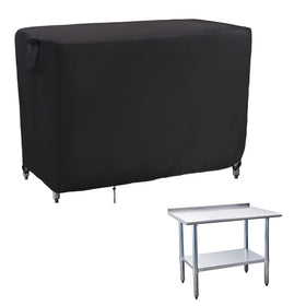 Kingling outdoor prep table cover with waterproof coating protects stainless tables