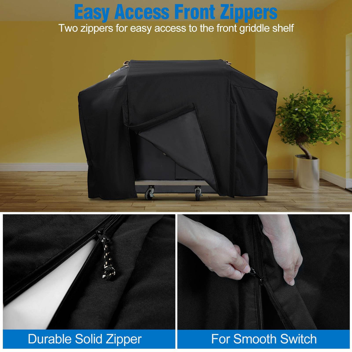 KINGLY griddle cover waterproof seams keep grill dry in rain.