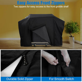 KINGLY griddle cover waterproof seams keep grill dry in rain.