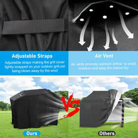 KINGLY griddle cover wind straps secure against strong gusts.