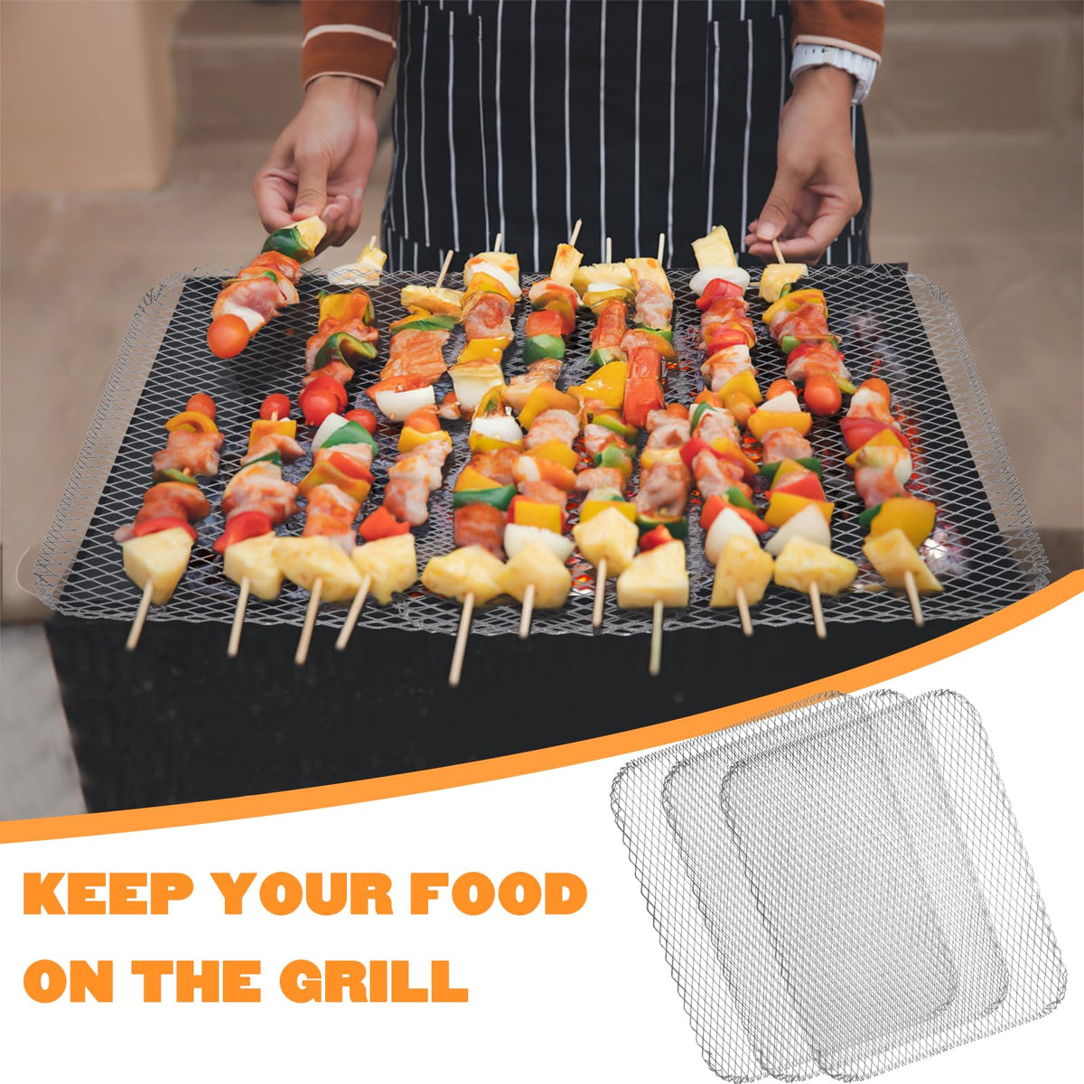 Kingrol toppers prevent small pieces from falling through grill grates