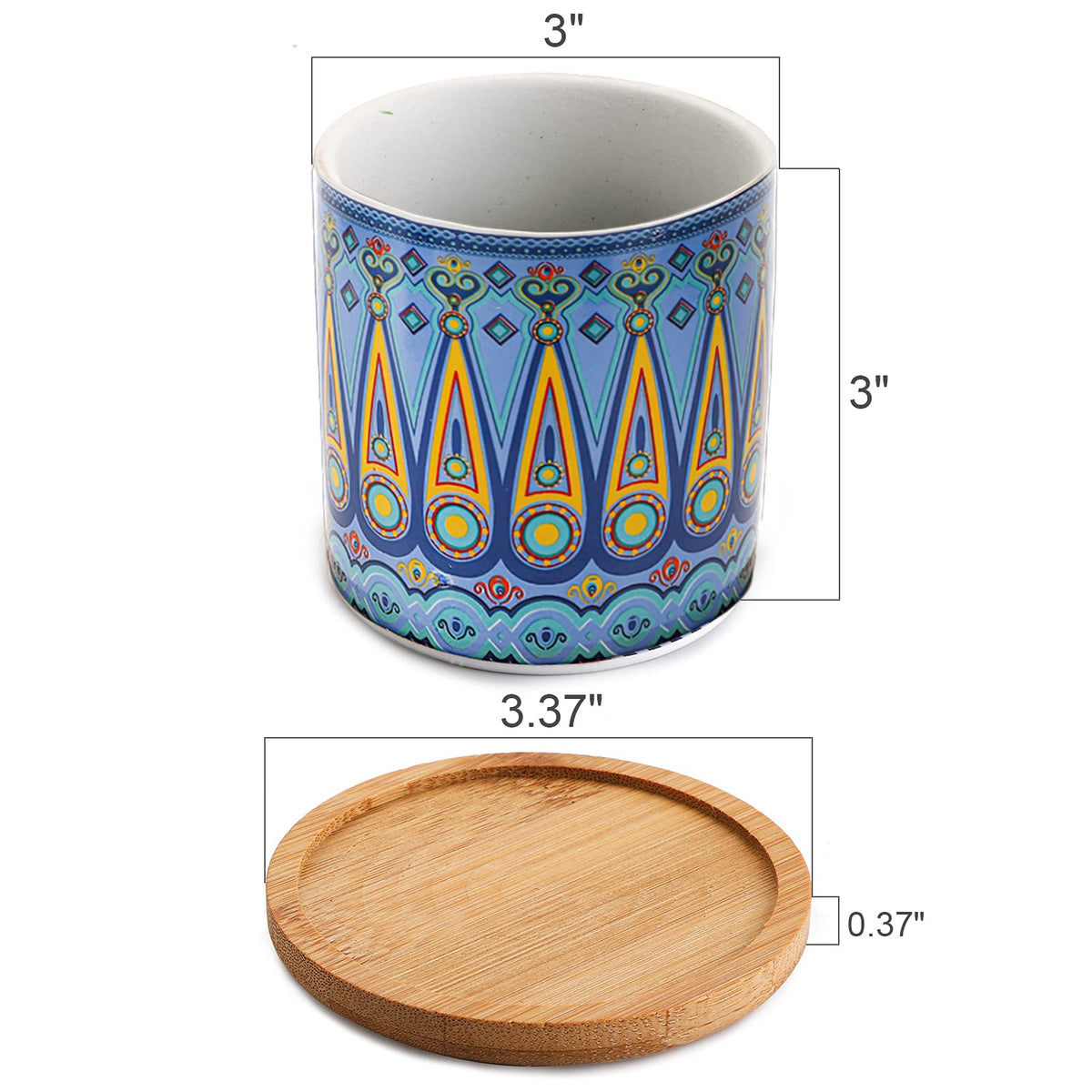 Kingrol mini ceramic planter with glaze finish adds a polished desk accent