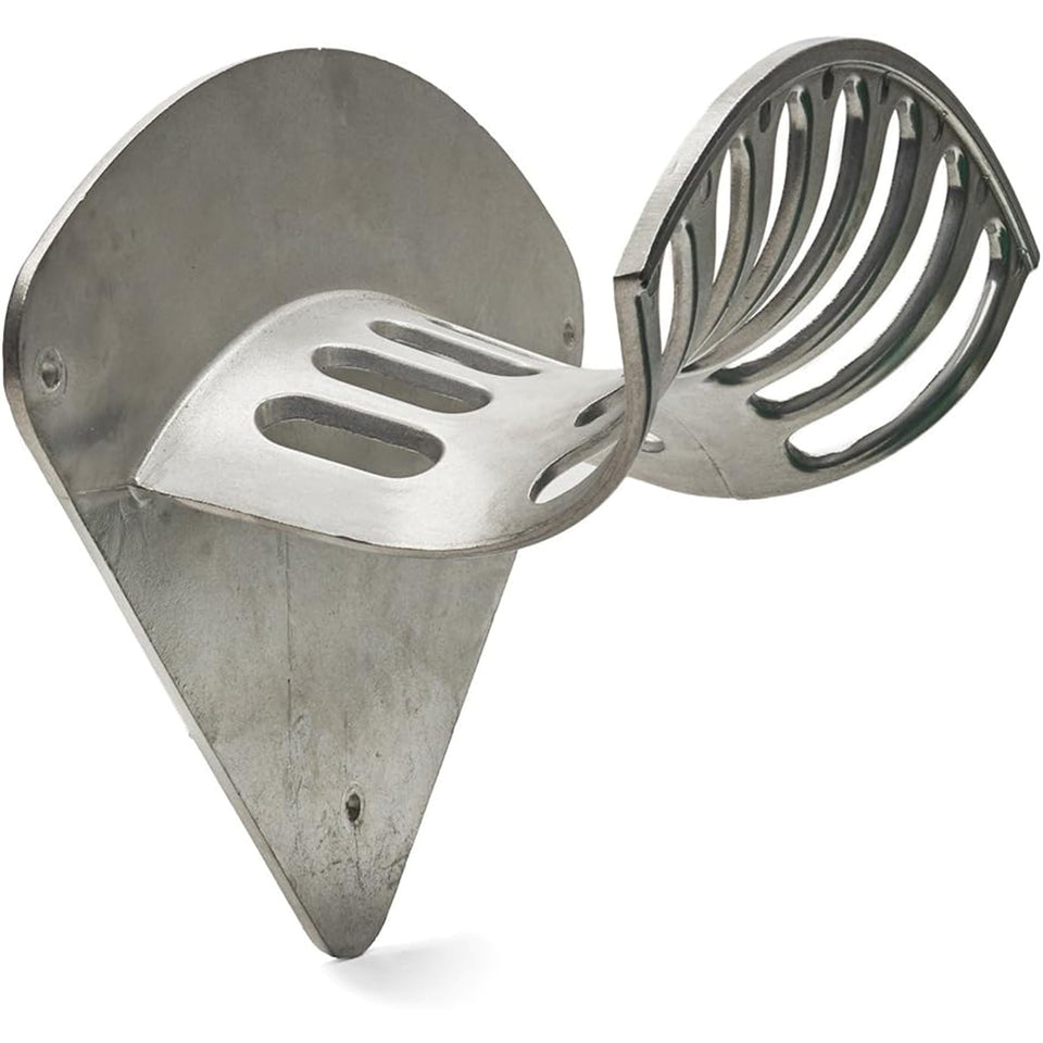 Kings County Tools hose holder wall mount side view highlights sturdy aluminum build for outdoors.