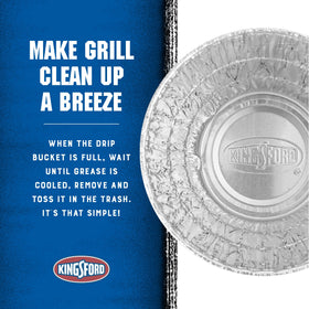 Kingsford heat-ready liner withstands high drippings during grilling.
