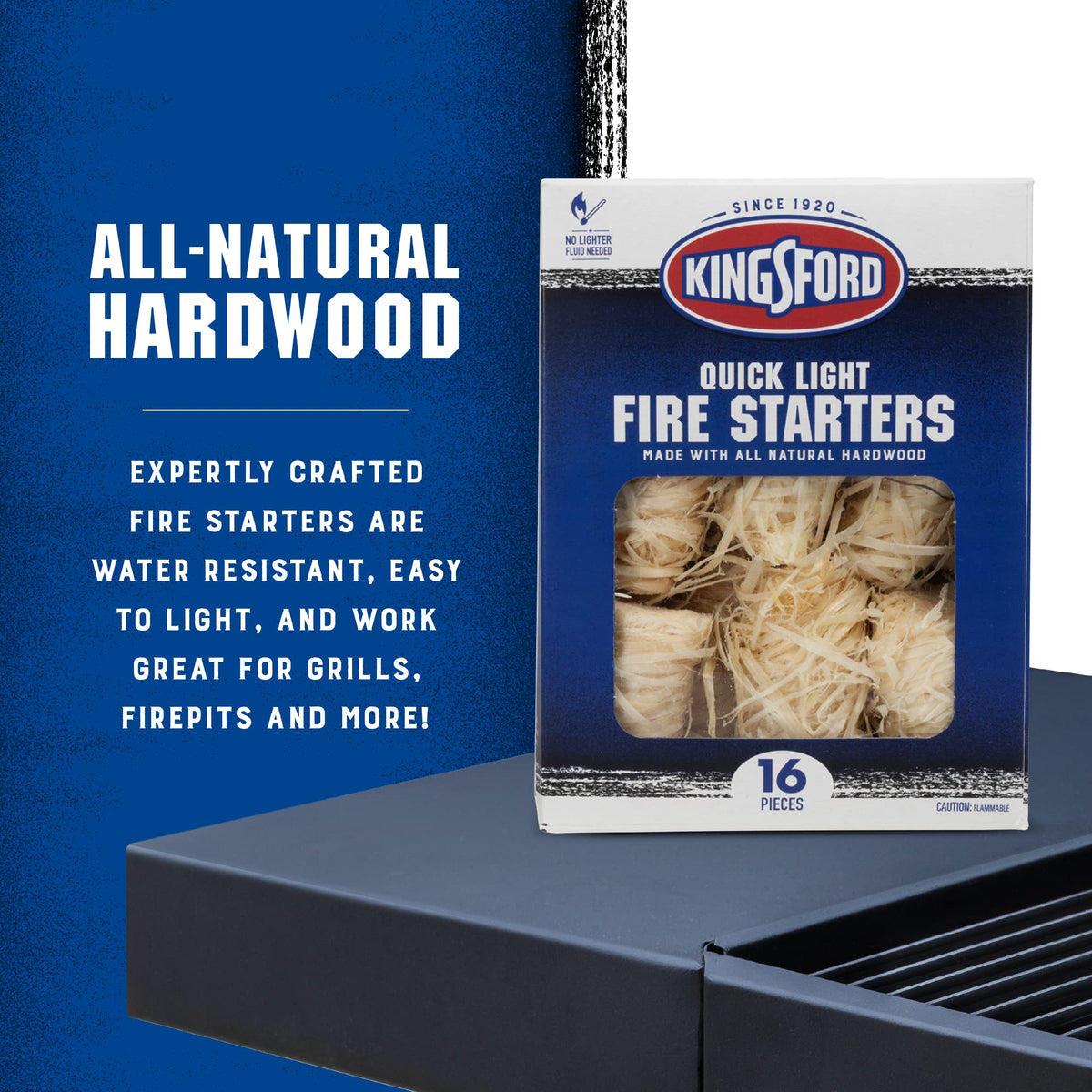 Kingsford Quick Light rolls for charcoal grill setup with steady flame