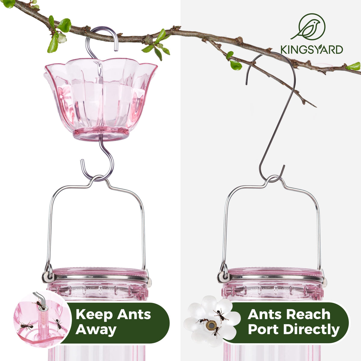 Kingsyard 5 oz ant moat provides long protection, keeping nectar cleaner for birds