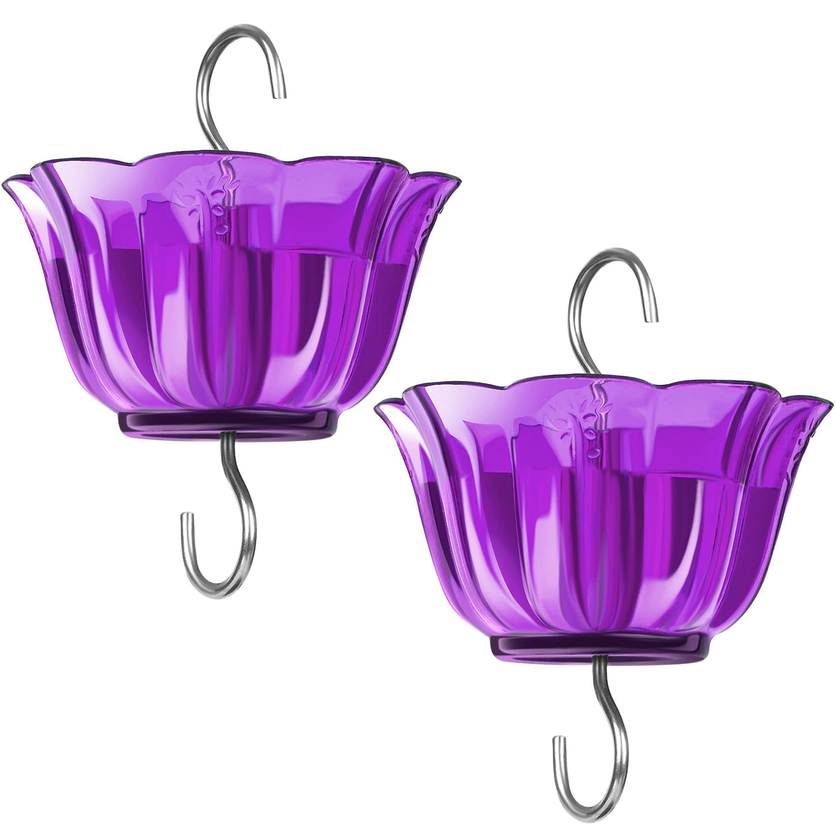 Kingsyard ant moat 2-pack on hummingbird feeder blocks ants while nectar streams.