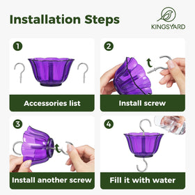 Kingsyard 5oz capacity moat reduces refills and keeps nectar safe.