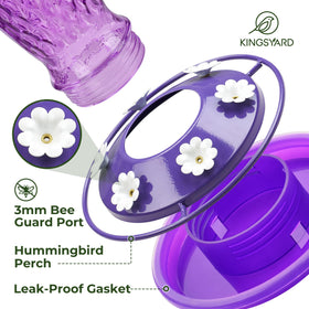 Kingsyard ant moat glass hummingbird feeder protects nectar from ants.
