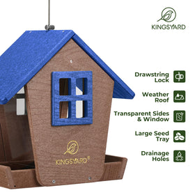Kingsyard weatherproof feeder made of durable recycled plastic.