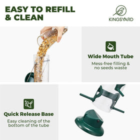 Kingsyard chew-proof lid and base prevent squirrel nibbling during yard visits.