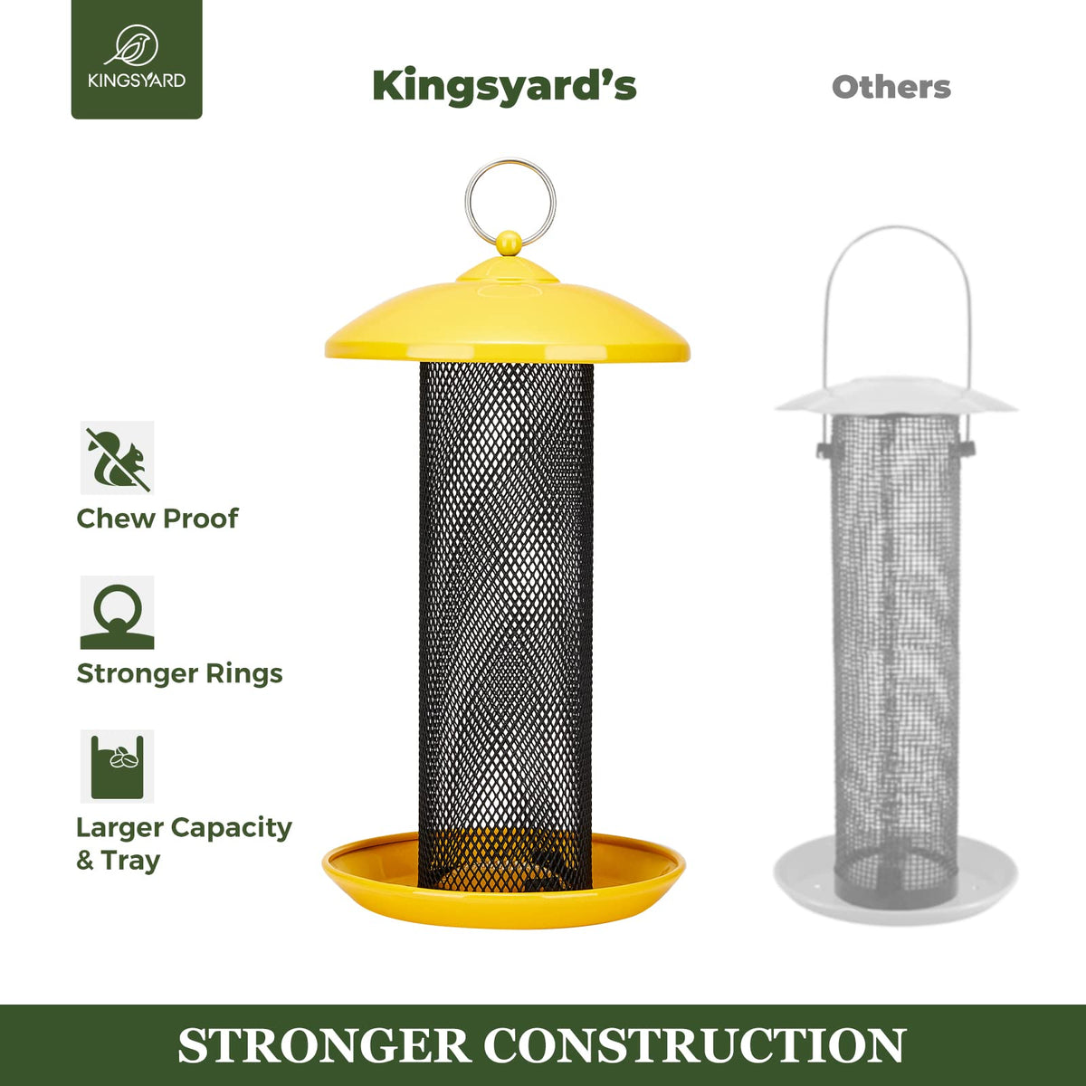 Kingsyard diamond mesh with perch design invites clinging and perching.