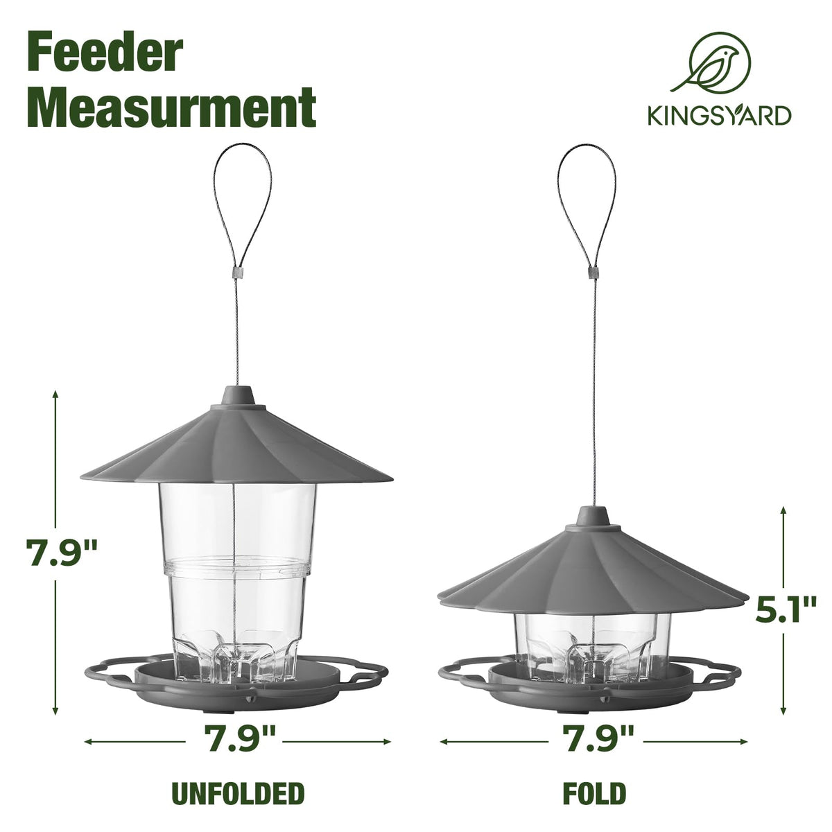 Kingsyard feeder seed tray and wide perches support varied songbirds