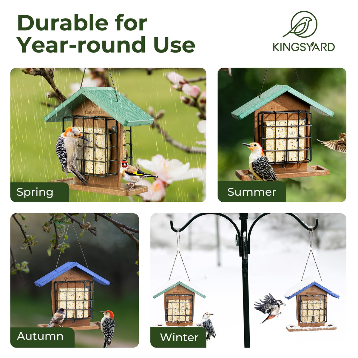 Kingsyard suet feeder makes a thoughtful gift for bird lovers and nature fans.