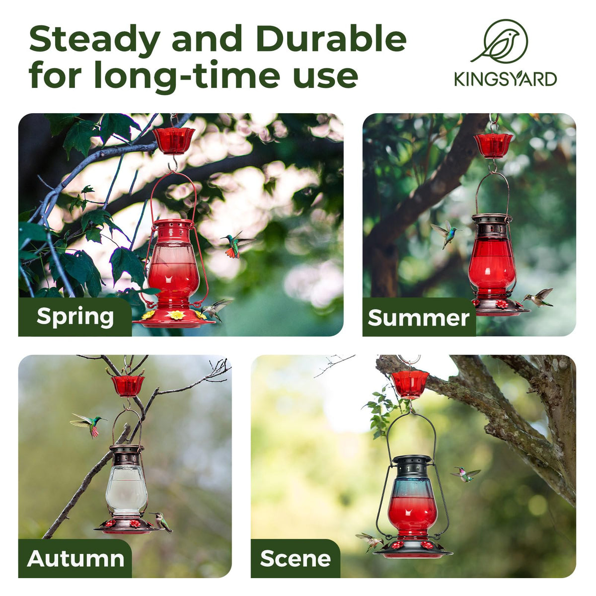 Kingsyard vintage lantern style design doubles as garden decor and wildlife feeding