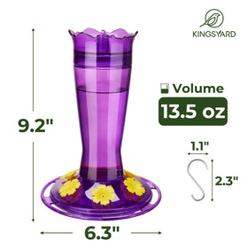 Kingsyard glass hummingbird feeder wide-mouth bottle simplifies filling and cleaning for busy bird lovers.