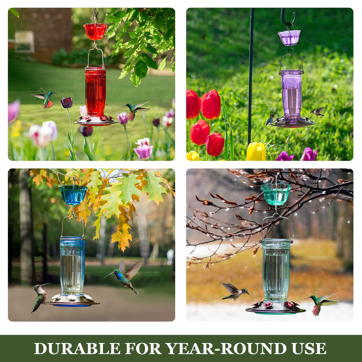 Kingsyard purple feeder with stainless steel hook for secure outdoor hanging