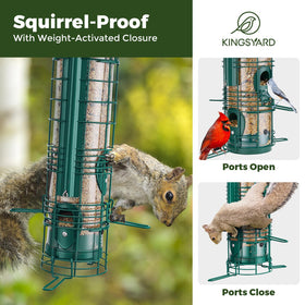 Kingsyard large metal bird feeder with 3 lb capacity for steady backyard feeding