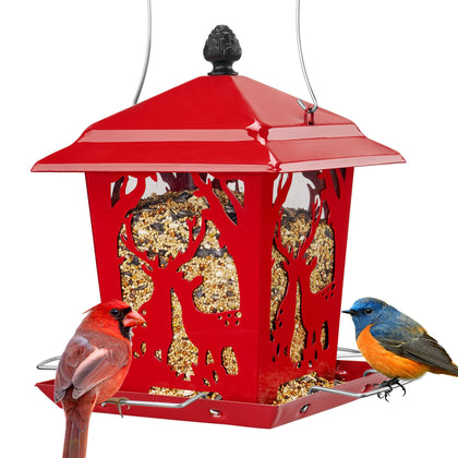 Kingsyard metal bird feeder with a deer pattern for garden viewing and style