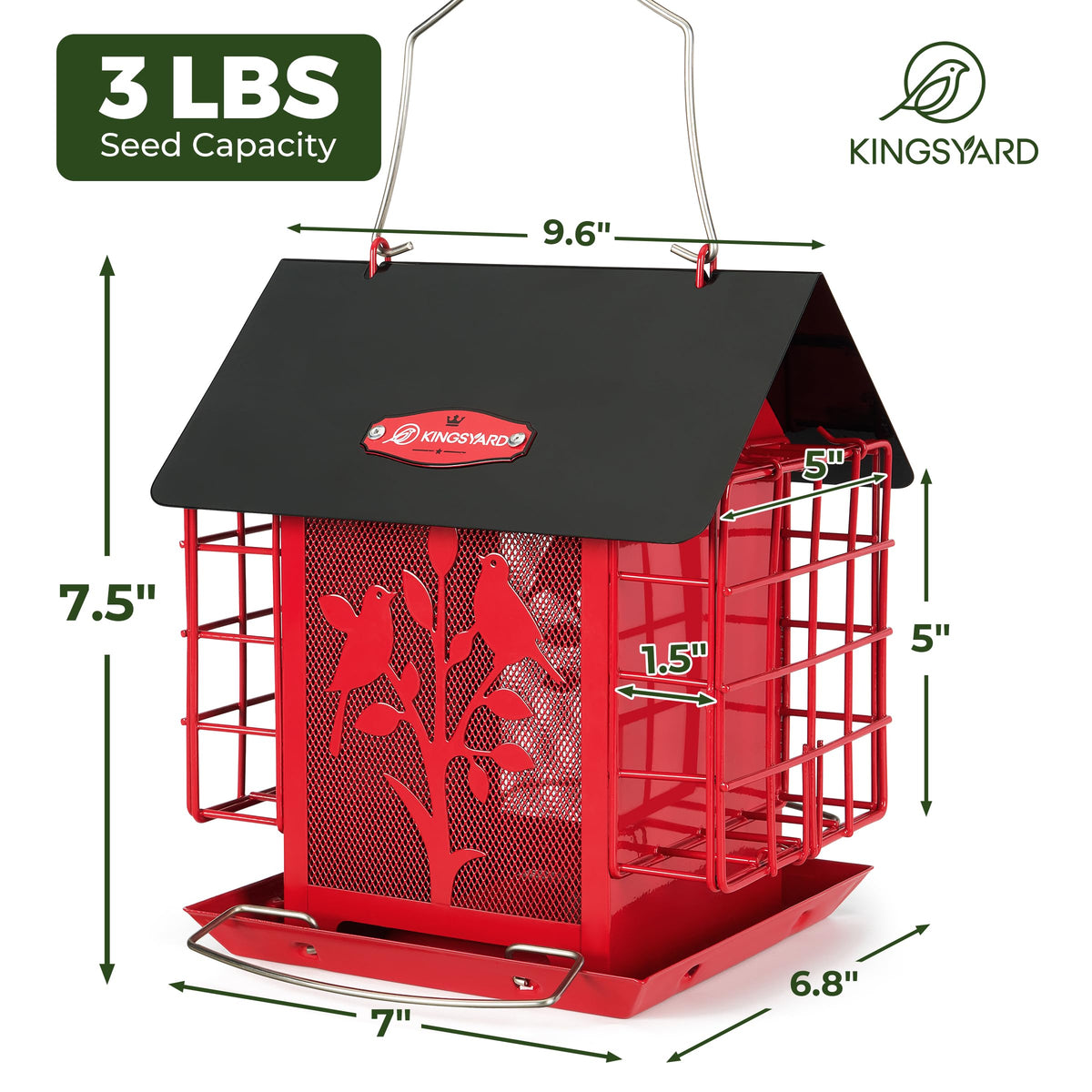 Kingsyard feeder allows easy refilling and thorough cleaning.