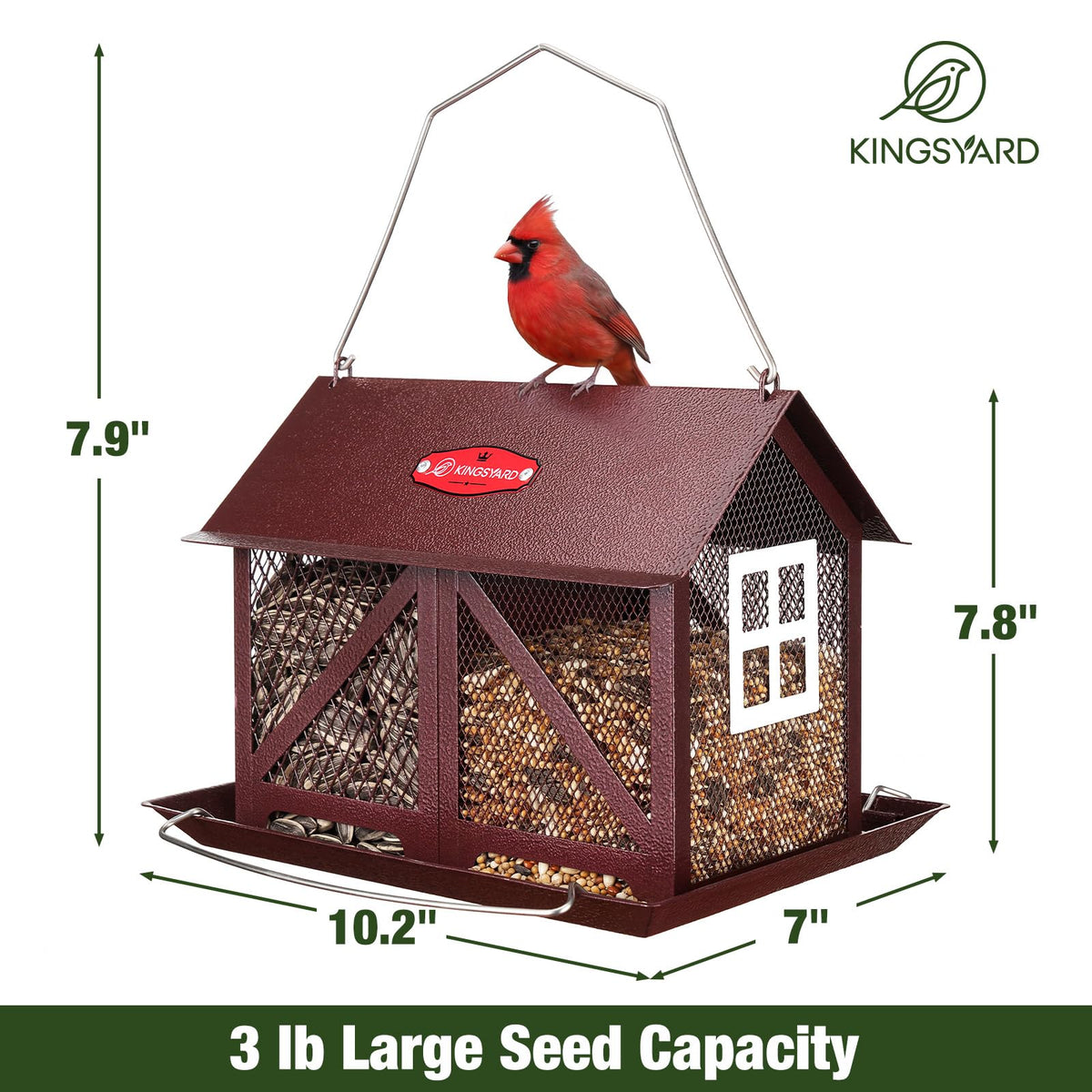 Kingsyard built-in perch and seed tray for comfortable feeding