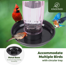 Kingsyard perch tray invites small birds to perch and sip.
