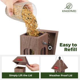 Kingsyard phone-booth design bird feeder adds decorative charm to your garden.