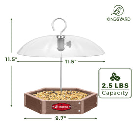 Kingsyard rain-cover dome protects seeds from moisture for dry, fresh feed