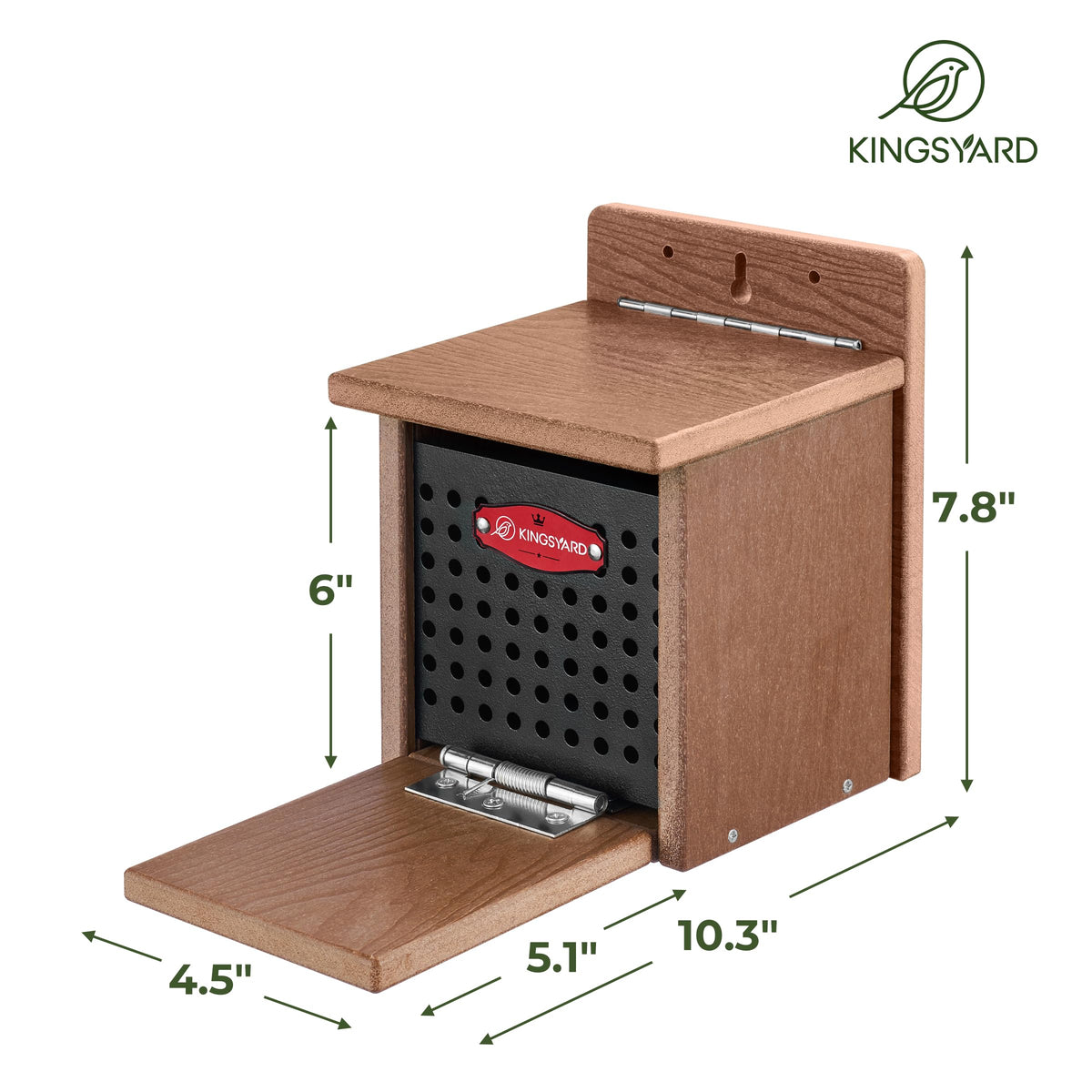 Kingsyard Squirrel Feeder Brown Color blends with outdoor decor.