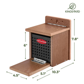 Kingsyard Squirrel Feeder Brown Color blends with outdoor decor.
