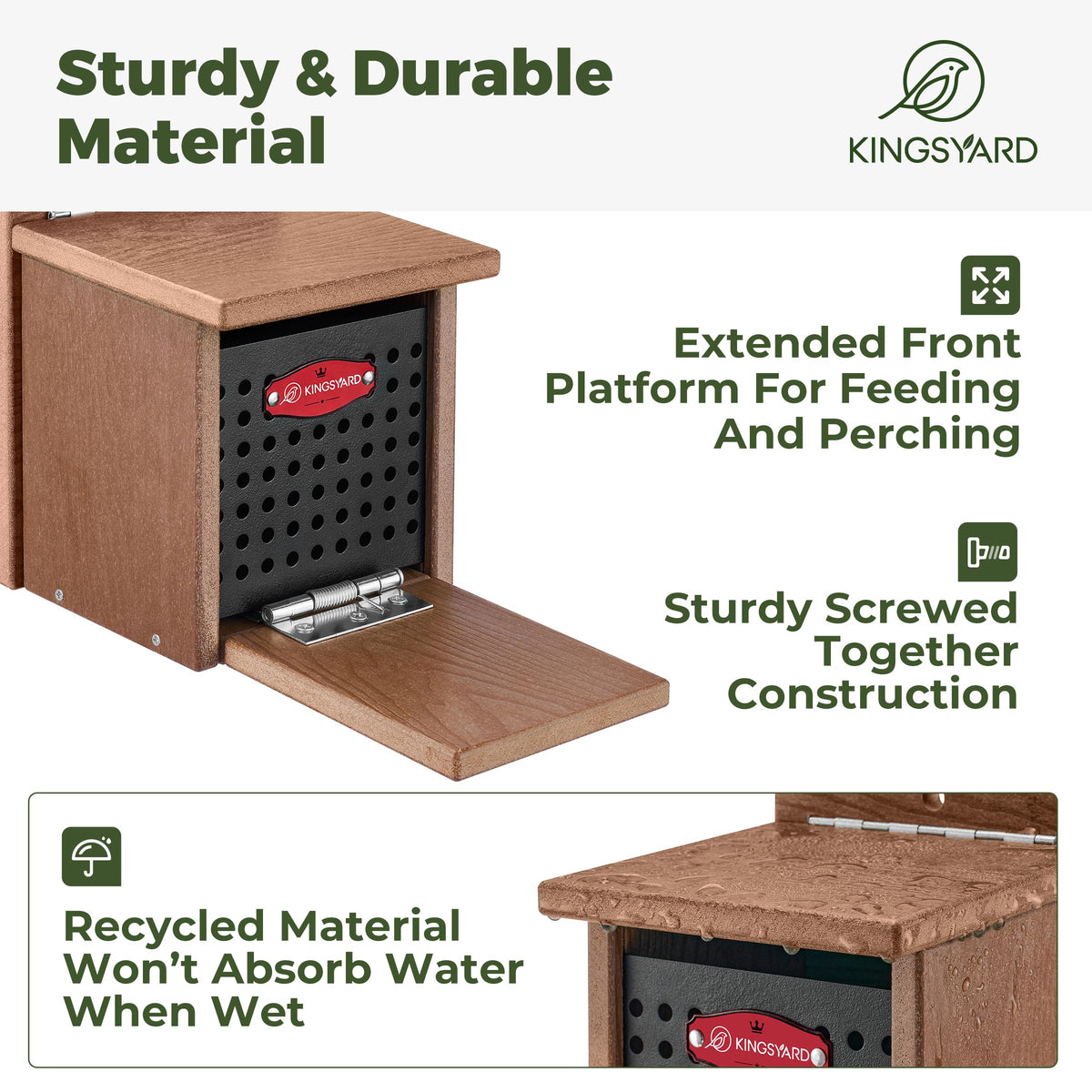 Kingsyard Squirrel Feeder Easy to Fill and Clean with wide opening.