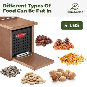 Kingsyard Squirrel Feeder Easy Fill design simplifies refilling.