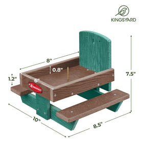 Kingsyard Squirrel Feeder Table corn cob holder supports snacks outdoors.