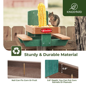 Kingsyard Squirrel Feeder Table durable recycled plastic for year-round use.