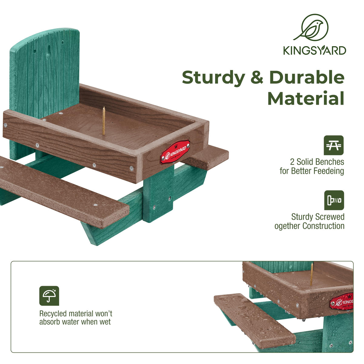 Kingsyard Squirrel Feeder Table mounted on a tree for easy outdoor access.