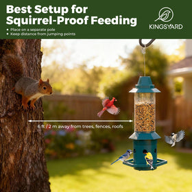 Kingsyard feeder hanging mount suited for patios and gardens.