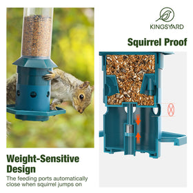 Kingsyard feeder weight adjustment demonstrates selective feeding capability.