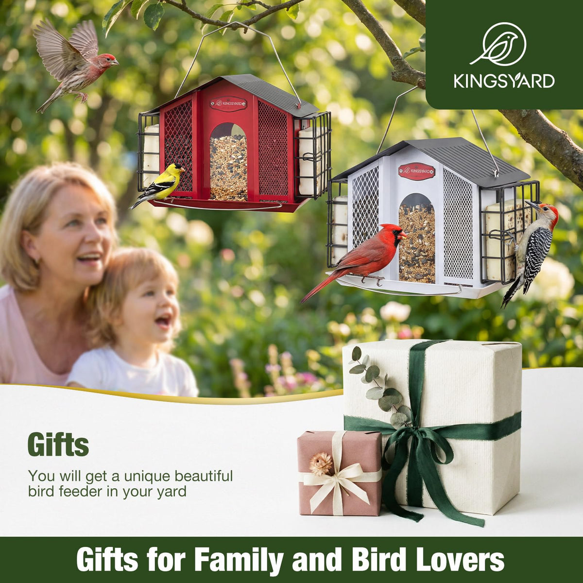 Kingsyard stylish garden gift feeder; adds charm to yards and porches