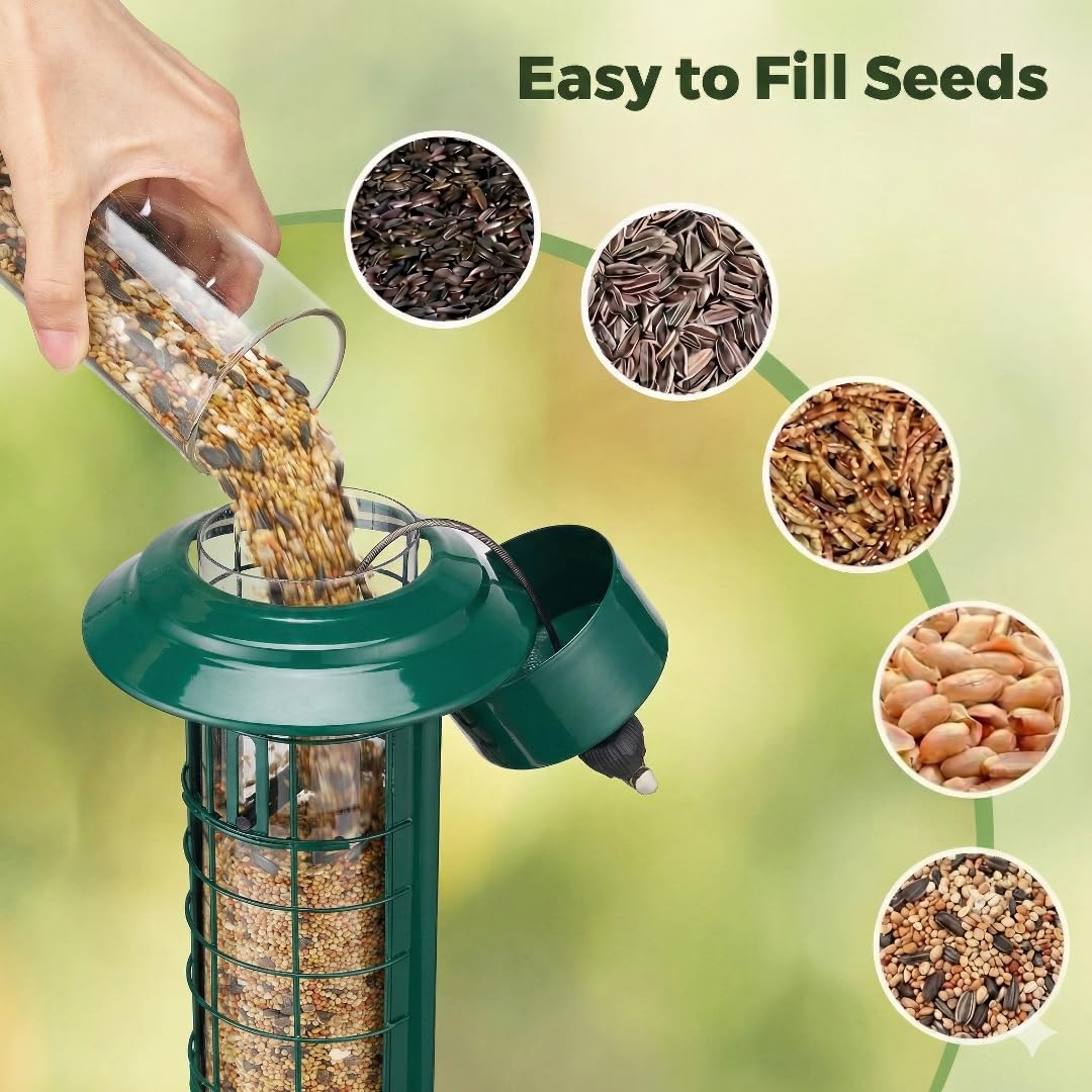 Kingsyard weatherproof green feeder designed for outdoor use in all seasons
