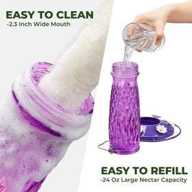 Kingsyard wide-mouth glass hummingbird feeder easy refilling and cleaning.