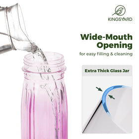 Kingsyard wide-mouth glass bottle is easy to refill and clean.
