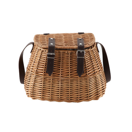 Kingwillow wicker picnic basket close-up highlighting durable natural weave for everyday use.