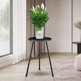 KINNARY compact side table doubles as plant holder for small spaces