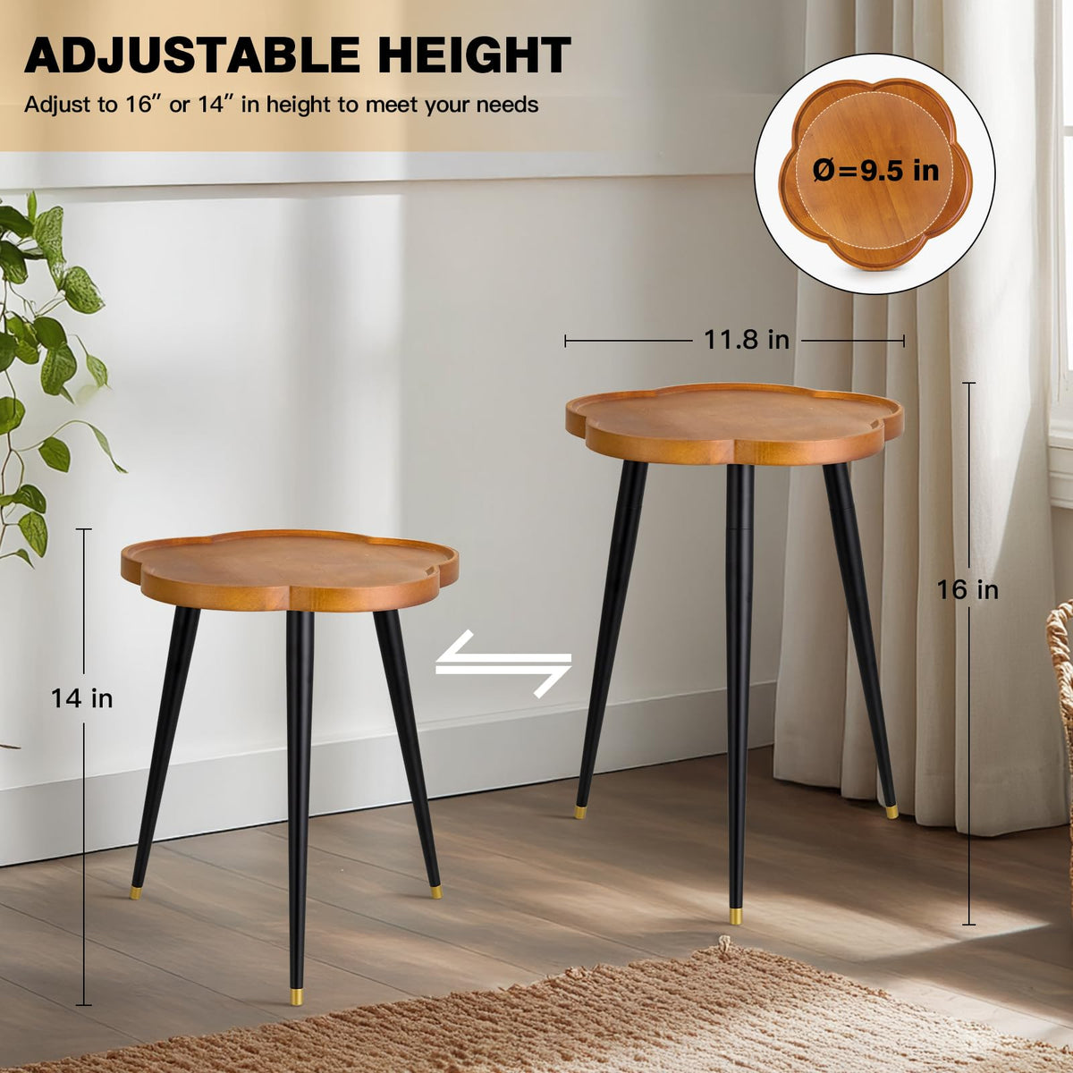 KINNARY mid-century modern plant stand doubles as a stylish side table.